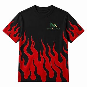 Custom <b>Flame</b> Print T-<b>Shirt</b> Men Streetwear Racing Graphic Tee Summer Casual Top - Product Image 1