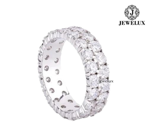 Anillo de Eternidad de Lujo Jewelux Unisex, Oro Sólido de 18K, Chapado en Rodio, Corte Brillante, Engaste en Canal, Estilo Clásico de Boda, Certificado IGI - Product Image 1