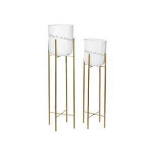 Macetero Moderno y Clásico Multiusos, Resistente, con Recubrimiento de Polvo de Hierro, para Interiores y Exteriores, con Drenaje - Product Image 1