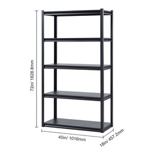 Scaffalatura da Garage a 5 Ripiani 18"D X 40"W X 72"H Capacità di Carico 2000 Libbre in Metallo Regolabile - Product Image 4