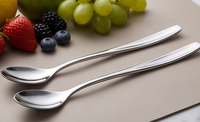 Cuillère à barre élégante finition argentée, outil à cocktail durable, idéal pour les bars à domicile, les clubs, les fêtes et la préparation de boissons professionnelles