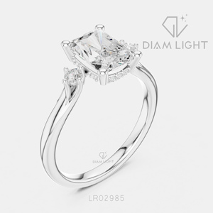 Bridal Engagement Wedding <b>Ring</b> for <b>Women</b> Jewelry Gift IGI Certified 1.98CT Radiant Cut Lab Grown Diamond <b>Ring</b> <b>Set</b> 14K White Gold - Product Image 2