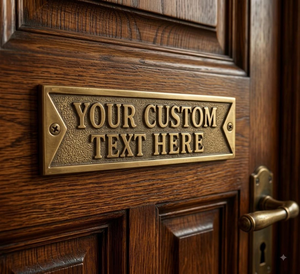 Personalized Brass Door Sign Custom Vintage <b>Metal</b> <b>Plaque</b> Raised Lettering Name Plate Engraved House Office Business Door Sign - Product Image 2
