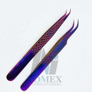 Herramientas de belleza de pestañas de alta calidad a precio de mayorista, pinzas de pestañas de colores de plasma, punto semicurvado para levantamiento de pestañas postizas - Product Image 3