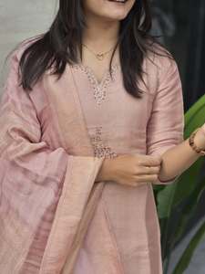 <b>Indian</b> Designer Women's Wedding Banarasi Jacquard Kurta Suit Hand Zari Weaving Full Handwork <b>Top</b> Pant Dupatta Quick Dry Wrinkle - Product Image 3