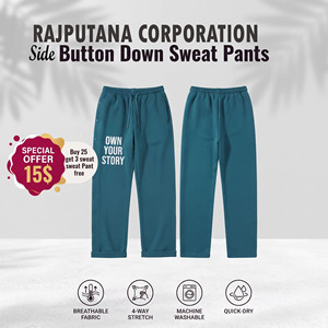 <b>Women</b> Breathable Printed Side Button <b>Sweat</b> <b>Pants</b> Casual 100% Cotton Full Length Fashion Street Wear Printing Side Button <b>Pants</b> - Product Image 1