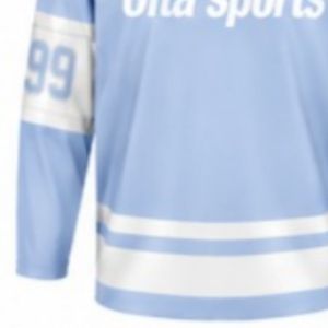 Maillot de hockey sur glace bleu clair pour hommes, manches longues, polyester, vêtements de performance pour l'entraînement des équipes sportives - Product Image 6