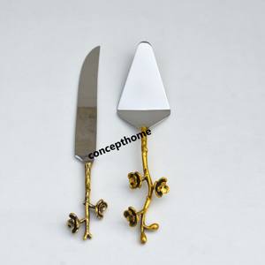 Juegos de Cubiertos Ecológicos de Acero Inoxidable con Acabado Dorado y Plateado, Diseño de Hojas y Flores para el Hogar y Viajes - Product Image 5