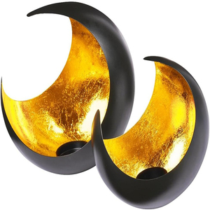 Modern Decorative <b>Candle</b> Holders Tea Light Holders Moon <b>Large</b> Gold Autumn Decorative Black Outdoor Tea Light Holder - Product Image 2