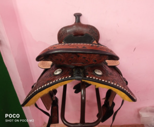 Silla de Montar Inglesa de Estilo Antiguo Tallada para Equitación Western Pleasure Trail, Silla de Montar Multiusos para Doma Clásica - Product Image 5