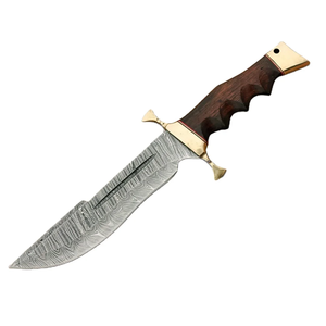 มีดล่าสัตว์ LEGACY BLADES เหล็กดามัสกัสเกรดอุตสาหกรรม ปลายมีดแบบ Drop Point ด้ามไม้ ใบมีดแบบ Fixed Blade ขอบตรง ทำด้วยมือ - Product Image 1