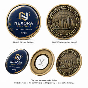 Pièce de monnaie commémorative personnalisée avec puce NFC en métal émaillé NTAG213 - Product Image 2