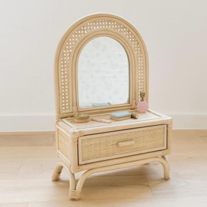 Rattan vanity <b>tables</b> for baby girl bedroom children <b>dressing</b> <b>table</b> vanities make-up dresser desks - Product Image 3