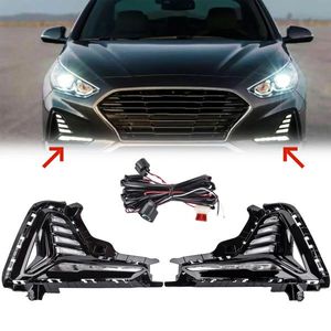 2018-2019 Hyundai Sonata LED Fog <b>Light</b> DRL Lamps <b>Cover</b> Bezels Left and Right Side Lighting Trim <b>Covers</b> - Product Image 2