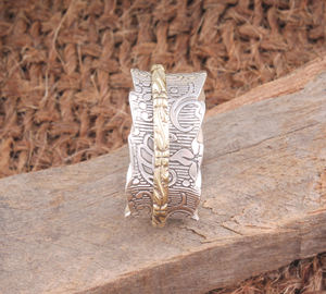 Bague tournante anti-stress en argent sterling 925, motif fleur de mariage, pour femme, bijoux en gros - Product Image 3