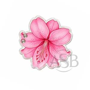 Porta Pestañas Acrílico en Forma de Flor Rosa con Imanes, Personalizable con Logotipo, Diseño Floral Rosa - Product Image 3