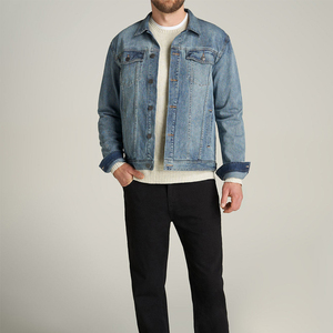 Plain <b>Blank</b> Bulk Quantity Men Denim Jackets New Trendy Design Turn Down Collar Men Casual Denim Jackets - Product Image 5