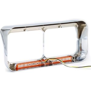 Sistemi di Illuminazione per Camion Kenworth T400 T600 T800 W900B W900L Peterbilt, 2 Cornici Cromate per Fari, Luce LED Ambra da 12 Pollici, Luce per Visiera - Product Image 5