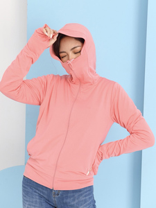 เสื้อแจ็คเก็ตบอมเบอร์กันแดดสำหรับผู้หญิง ป้องกันรังสียูวี UPF 50+ ดีไซน์ใหม่ ผ้าบาง นุ่ม ระบายอากาศได้ดี แห้งเร็ว ปักลายสวยงาม - Product Image 3
