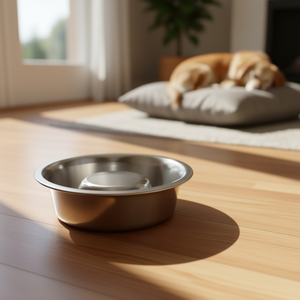 Ciotola per animali domestici in acciaio inossidabile a lenta alimentazione, 1,5 L, 24 cm di diametro, per cani e gatti - Product Image 3