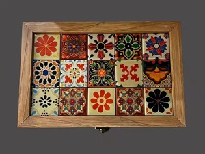 Wooden Rectangular Jewelry Box With Floral Print modern Design Single <b>Storage</b> Box For Bedroom Use <b>Storage</b> Box room <b>table</b> top box - Product Image 2