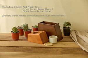 Modern Geometric Wooden Cremation Urn for Human Ashes Indoor Planter <b>Box</b> Luxury Walnut Wood <b>Memorial</b> Keepsake Urn - Product Image 3