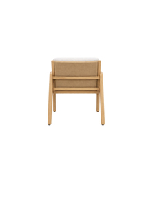 Fauteuil en bois traditionnel avec assise en tissu rembourré et dossier incurvé pour mobilier de salle à manger - Product Image 5