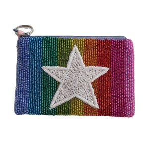 Beau sac porte-monnaie à paillettes avec drapeau américain du 4 juillet fait à la main Nouveau sac de maquillage pour dames avec broderie à la main Porte-monnaie - Product Image 2