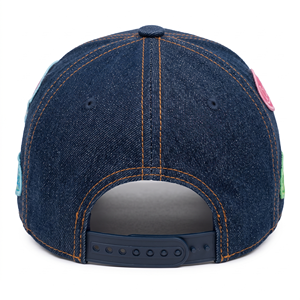 Casquette de baseball vintage en jean avec logo personnalisé, appliqué brodé, motif rétro multi-usage, effet délavé, style cowboy, pour adultes - Product Image 5