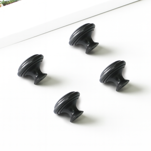 Durable Eco-Friendly Matte <b>Black</b> Zinc Alloy Contemporary Furniture <b>Knobs</b> Cabinet Dresser Drawer Handles Elegant Single Hole Easy - Product Image 4