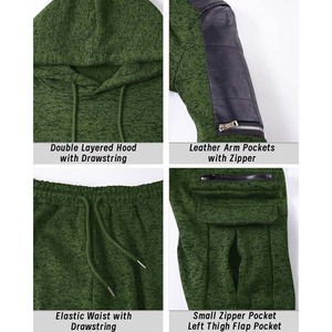 Survêtements légers et confortables pour hommes, imprimés, avec sweat à capuche zippé et pantalon – Tenue de sport respirante à séchage rapide pour la course à pied - Product Image 6