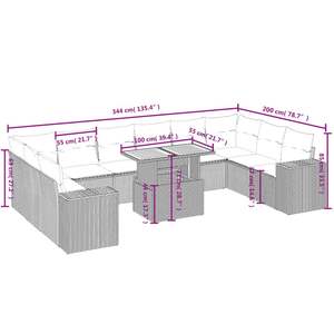 Conjunto de Sofás Modulares Grandes de Ratán PE Gris para Jardín, Colección Premium de Muebles Modulares para Exteriores - Product Image 3