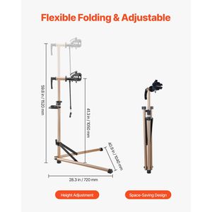Soporte de Reparación de Bicicletas Resistente de 88 lb, Altura Ajustable de 41.3 a 59.8 con Bandeja Magnética para Herramientas, Soporte Plegable para Bicicletas - Product Image 4