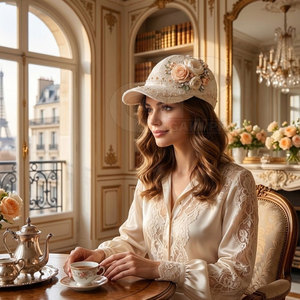 Premium <b>Women</b> Lace Baseball <b>Hat</b> With Floral Lace Embroidery Rhinestone Details Adjustable Fashionable Casual Headwear - Product Image 6