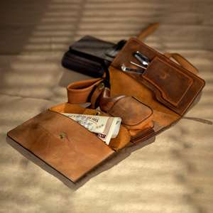 Estuche enrollable para fumar hecho a mano de cuero vacuno, bolsa para pipa de cuero genuino, estuche enrollable para tabaco, funda personalizada para pipa. - Product Image 2