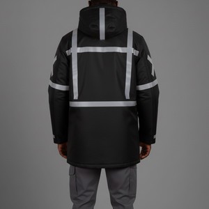 Custom Logo High Visibility Reflective Polyester Digital Printing Unisex Safety Work <b>Jacket</b> for Road Construction Industrial Use - Product Image 3