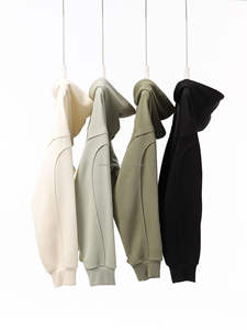 Ropa de calle al por mayor personalizada 380 mezclas de algodón manga raglán sin cadena sudaderas con capucha de gran tamaño unisex - Product Image 5