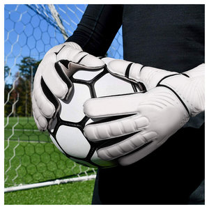 Gants de gardien de but de football professionnels en cuir PU, sangle de poignet réglable, couleur personnalisée vert bleu, unisexe, OEM personnalisé - Product Image 6