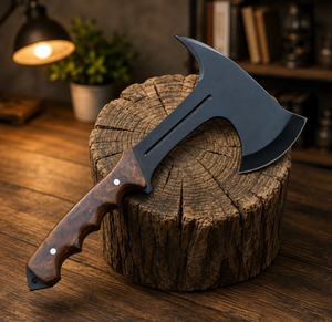 Hache tactique en acier carbone forgé à la main avec manche en bois de rose, outil de camping, de survie en extérieur, tomahawk, pour garçons d'honneur - Product Image 3