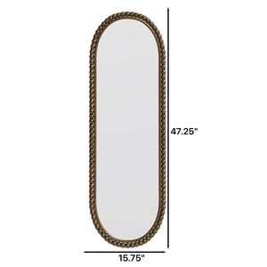 Specchio da Parete Ovale in Ferro Battuto Dorato Stile Retrò con Effetto Anticato per Soggiorno, Camera da Letto, Ingresso - Product Image 3