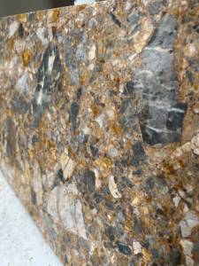 Azulejos de mármol amarillo vivo, piedra de brecha pulida ecológica para uso en interiores, estilo moderno para cocinas, áreas de comedor impermeables - Product Image 2