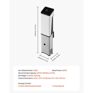 Circolatore a immersione Sous Vide da 850W con display digitale a LED e design a morsetto sicuro per cottura Sous Vide di precisione - Product Image 4