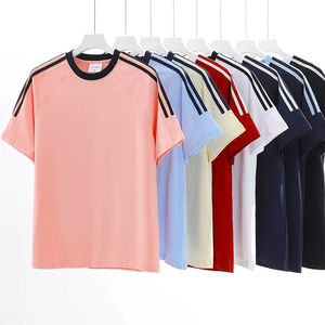 Camiseta de Manga Corta de Algodón Puro Estilo Americano, Nueva Colección de Temporada, Ropa Deportiva Casual para Hombre, Estilo Hombros Caídos, Doble - Product Image 4