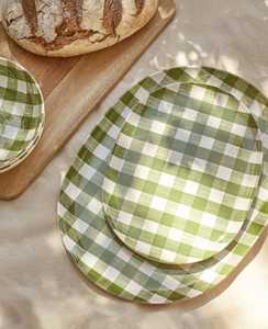 Round <b>Ceramic</b> Flat <b>Plate</b> Handmade Wabi Sabi Design Solid Color Dishware - Product Image 5