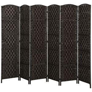 Divisorio Pieghevole a 6 Pannelli per la Privacy, Altezza 6FT, Portatile, in MDF Intrecciato, per Camera da Letto, Caffetteria, Stile Tradizionale - Product Image 1