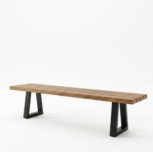 Ren Modern Solid Wood <b>Metal</b> Frame <b>Bench</b>-Durable Easy Clean Rectangular Design for Home Office Living Room Bedroom Dining - Product Image 4