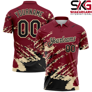 Polo de golf personnalisé respirant en maille, manches courtes, avec nom, numéro et impression d'équipe, tenue de club - Product Image 1