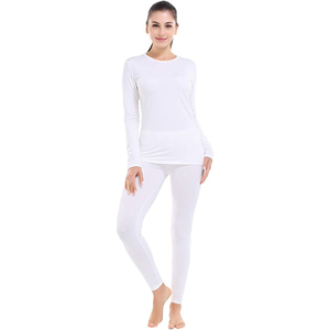 RABUSH SPORTS – Sous-vêtement long de sport d'hiver pour femme, haute qualité, blanc uni, avec design personnalisé, en polyester doux - Product Image 2