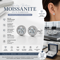 Anting-anting Stud Moissanite Halo Cluster Bunga Perak Sterling 925 Warna D VVS1 Hipoalergenik Hadiah Natal untuk Wanita dan Gadis