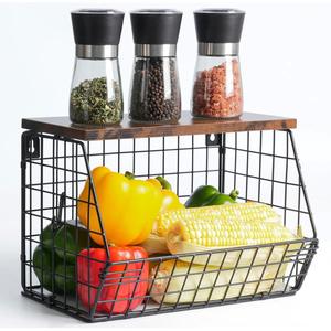 Panier de rangement en métal robuste, organisateur multifonctionnel pour garage, garde-manger - Product Image 1